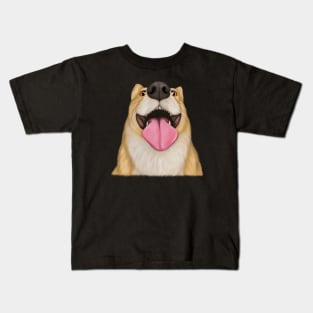 Goofy corgi dog portrait Kids T-Shirt